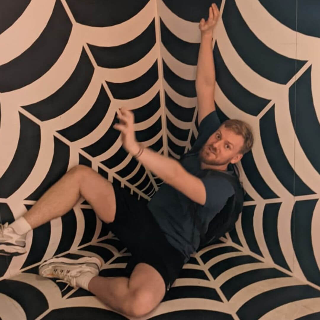 Image of Chris in the House of Illusions, Ljubljana
